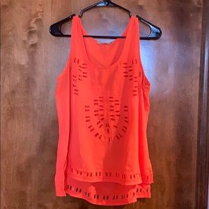 Coral high/low tank top